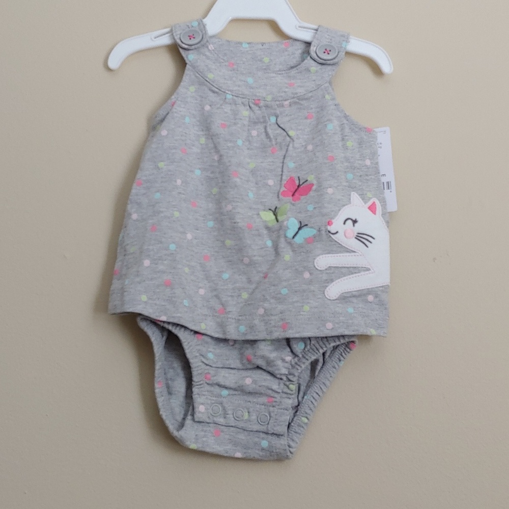 Carters Baby Girl Cat Onesie Romper NWT